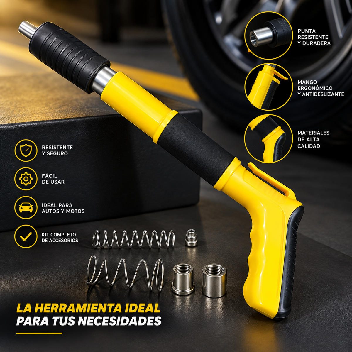Pistola Remachadora de Clavos + Estuche con Guantes+Gafas Protectoras+Clavos Regalo 🎁