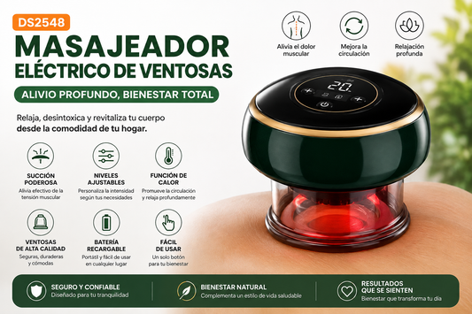 Masaje Profesional en Casa con el Masajeador Eléctrico de Ventosas DS2548