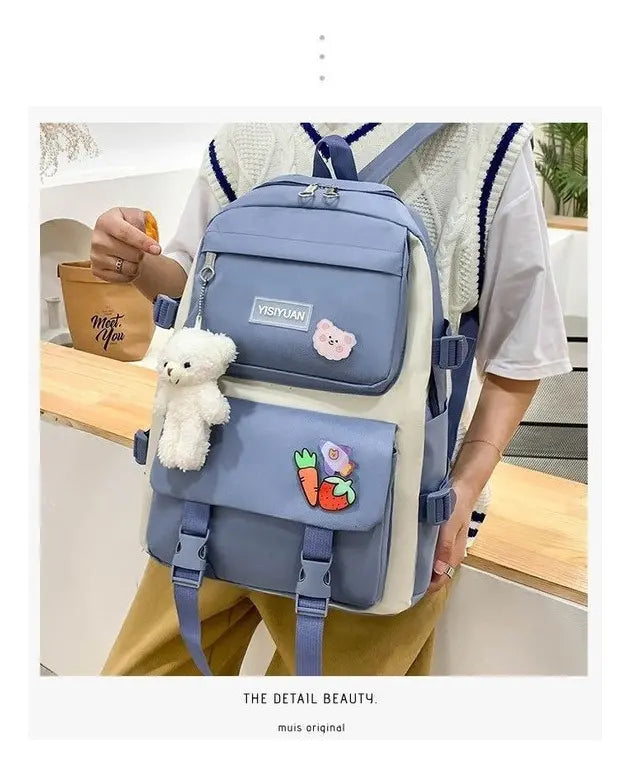 Set de Bolsos Oso Kawaii 5 Piezas – Estilo, Diversión y Versatilidad para Cada Día