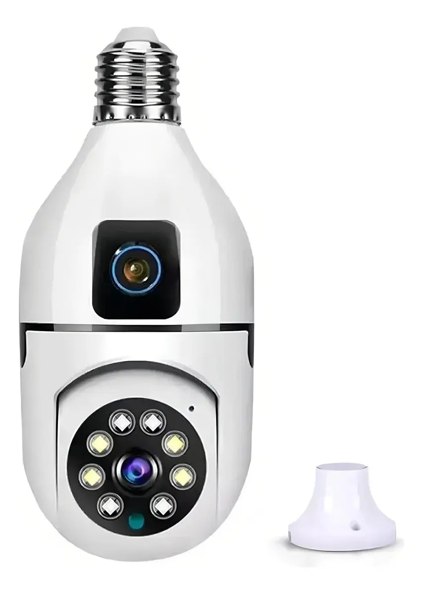 Cámara de Seguridad A067 BulbCam 360° Dual – Vigilancia Inteligente y Cobertura Total para tu Hogar